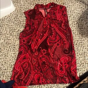 Tommy Hilfiger Red Paisley Sleeveless Top